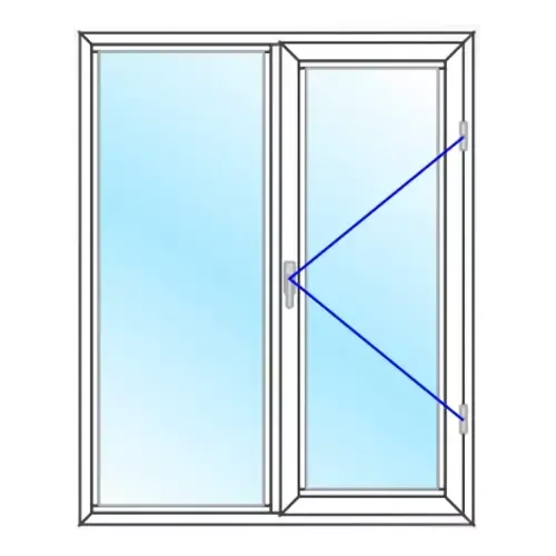 پنجره یک در یک آلومینیومی یک سمت بازشو