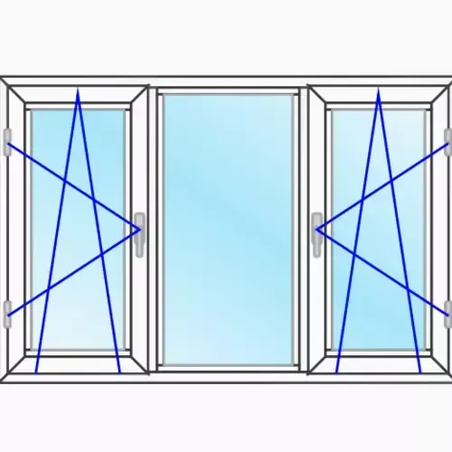 پنجره ۱ در ۱/۵ دو سمت بازشو دو حالته